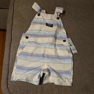 OshKosh B'gosh Pastel Striped Kids Overalls 18 Months